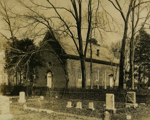 An old photograph of Ware church