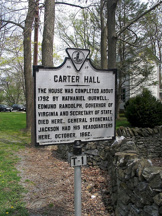 marker outside carter hall