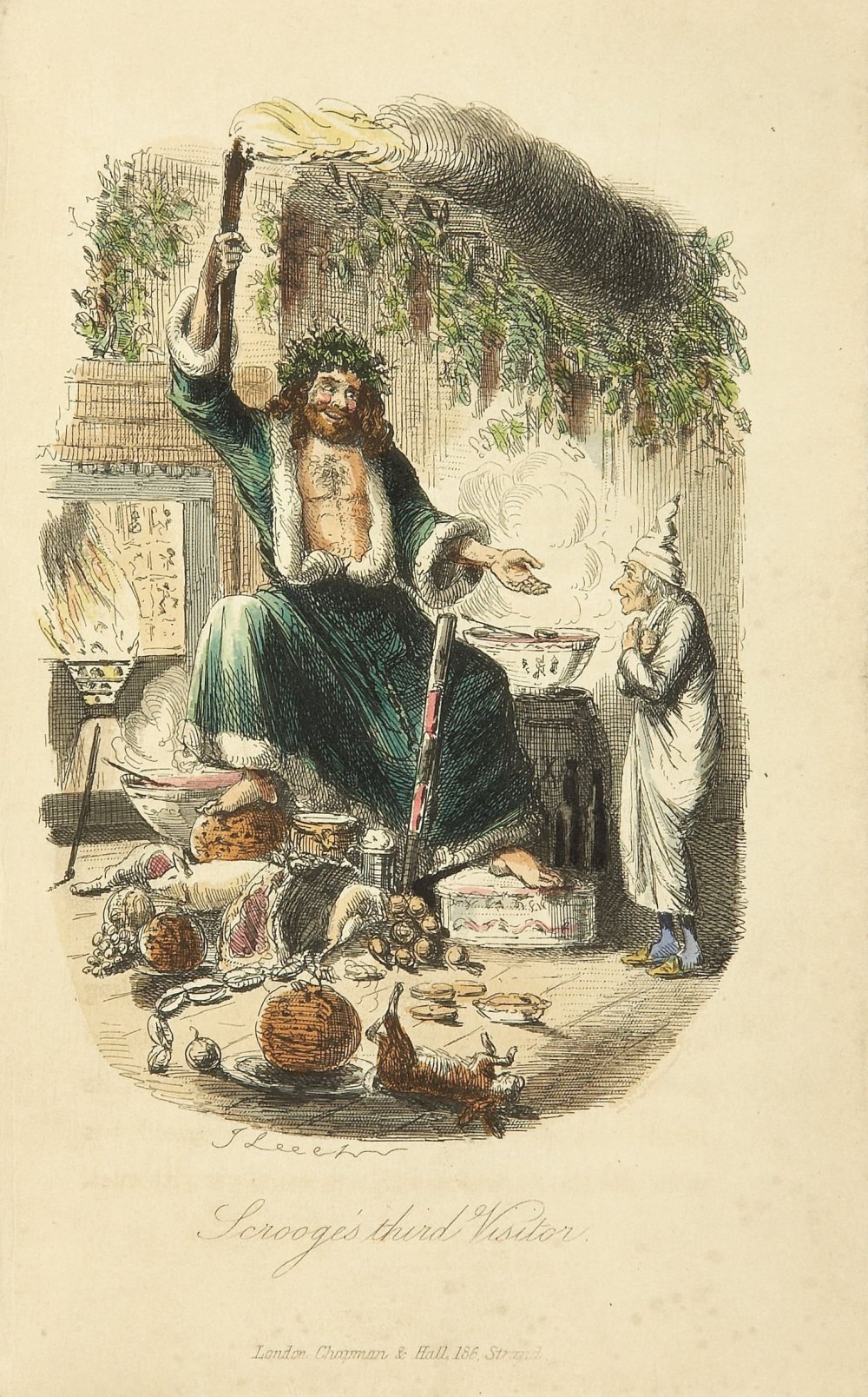 Scrooge and the Ghost of Christmas Present from A Christmas Carol by Charles Dickens