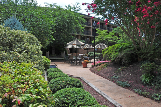 “Stroll along our sidewalks and enjoy the beautiful trees that surround the hotel which are beautiful each season!” – Fort Magruder Hotel and Conference Center