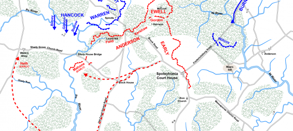 Map of the Union army's movements on May 9th.