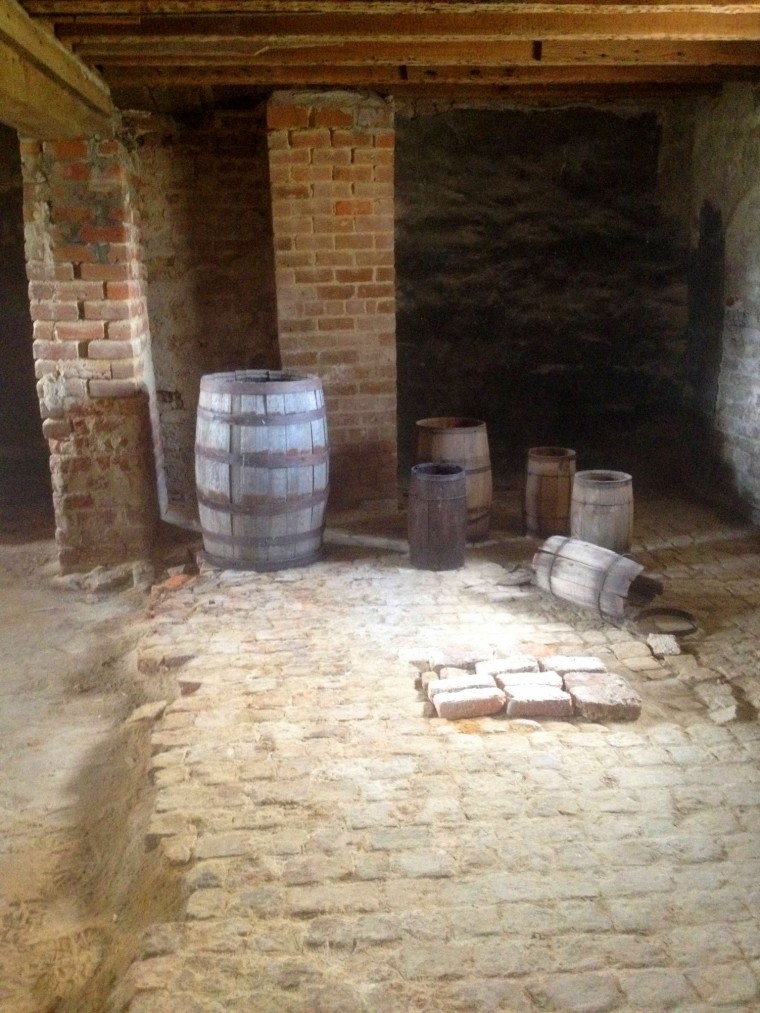 Bacon's Castle's wine cellar.