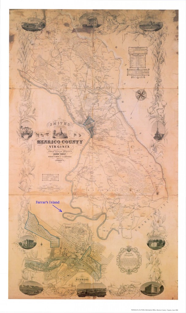 An old map of Farrar's Island.