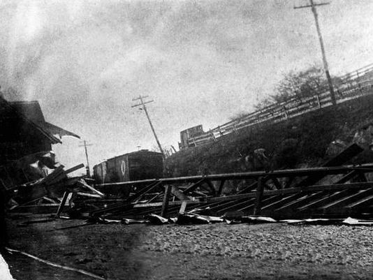 The fatal crash that occurred at the station in 1890.