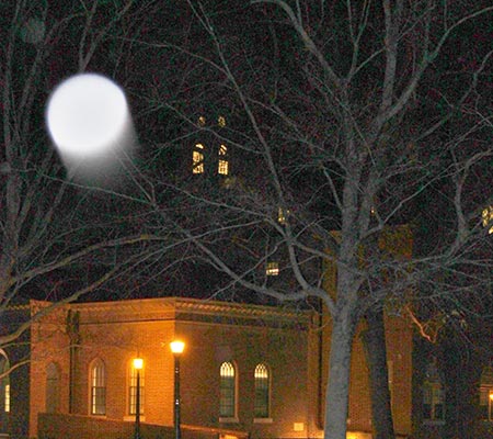 Exposure pulled back at night on a Ghost Tour