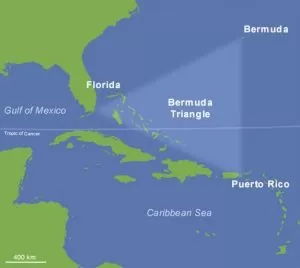 a map of the bermuda triangle is shown